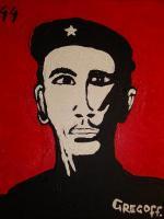 Barak Obama Like Che - M Paintings - By S Gregoff, Canvas Acrylic Painting Artist