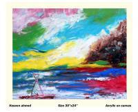 Landscape - Acrylic On Canvas Paintings - By Haseen Ahmed, Abstarect Painting Artist
