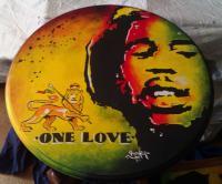 Bob Marley End Table - Acrylic Paintings - By Greg Bucher, Portraitsrealistic Painting Artist