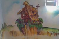 House In Alice Mural - Acrylic Paintings - By Greg Bucher, Portraitsrealistic Painting Artist