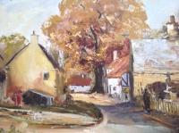 The Village - Oil On Canvasboard Paintings - By Lanny Roff, Impressionism Painting Artist
