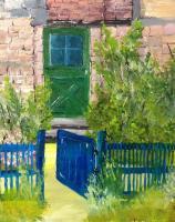 Landscape - Green Door Blue Gate - Acrylics