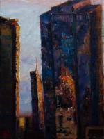 Cityscape - Urban Reflections - Oil On Canvas