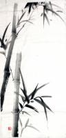 Romance With Bamboo 6 - Chinese Ink On Rice Paper Paintings - By Peter Choo, Contemporary Painting Artist