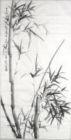 Romance With Bamboo 7 - Chinese Ink On Rice Paper Paintings - By Peter Choo, Contemporary Painting Artist