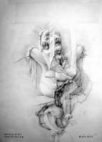 Stillness-Self Portrait - Paper Pencil Drawings - By Mirko Sevic, Surrealism Drawing Artist