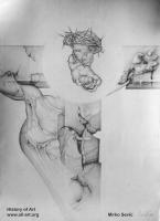 Stillness-Fetus - Paper Pencil Drawings - By Mirko Sevic, Surrealism Drawing Artist
