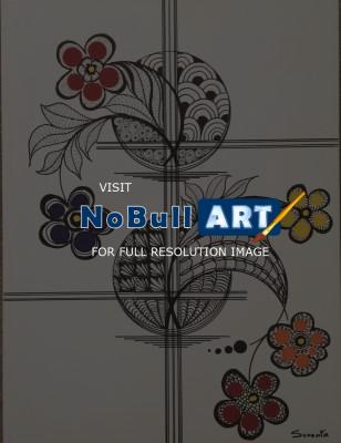 Zentangle - China Vase IV - Marker And Acrylics