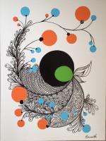 Majestic Bird - Marker And Acrylics Mixed Media - By Sunanta Ddl, Comtemporary Mixed Media Artist
