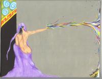Mystic Lady Of Colors - Acrylic Paintings - By Emily Dewbre-Young, Traditional Painting Artist