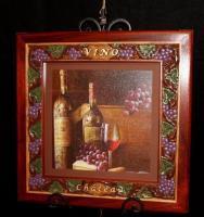 Vino Chateau - Basswood And Exotic Hard Woods Woodwork - By Juan Marin, Relief  Chip Carving Woodwork Artist