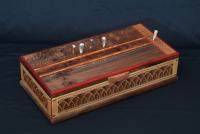 Cribbage Board Box - Basswood And Exotic Hard Woods Woodwork - By Juan Marin, Chip Carving Woodwork Artist