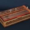 Cribbage Board Box - Basswood And Exotic Hard Woods Woodwork - By Juan Marin, Chip Carving Woodwork Artist