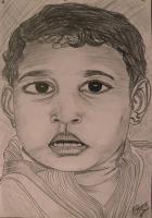 Innocence - Pencil On Paper Drawings - By Dheeraj Srivastava, Figurative Drawing Artist