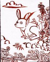 Bunny-Back Rides - Ink And Brush Drawings - By Virginia Gallagher, Cartoon Drawing Artist
