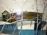 Humpback Bridge - Acrylic Paintings - By Leon Maddox, Impresssionist Painting Artist