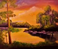 Landscape - A Hidden Paradise - Oil On Streched Canvas
