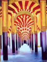 Mezquita Of Cordoba - Oil On Streched Canvas Paintings - By Manuel Sanchez, Impresionism Painting Artist