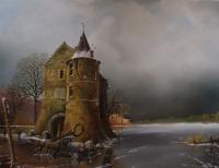 Castle Rivieren Voerendaal Netherland - Oil Paintings - By Peter Meuleners, Romantic Fantastic Realism Painting Artist