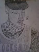 Wiz Khalifa - Graphite Pencil Drawings - By Jaleel Davis, Shading Drawing Artist