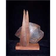 Rising Moon - Wood Sculptures - By Randolph Sanmillan, Abstract Sculpture Artist