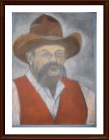 The Rancher - Chalk Pastel Drawings - By Aaron Gardner, Chalk Pastel Drawing Artist