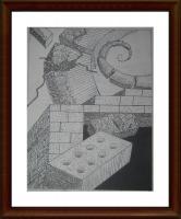 Bricks - Ink Drawings - By Aaron Gardner, Ink Drawing Artist
