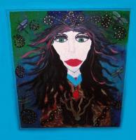 Dragonfly Princess - Acrylic Paint And Paint Pens Paintings - By Lisa Williams, Whimsical Painting Artist