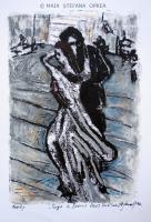 Tango  In  Buenos  Aires I - Mixed Technique Mixed Media - By Maia Oprea, Expressionist Mixed Media Artist