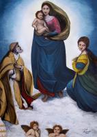 Sistine Madonna - Acrylic On Canvas Paintings - By Judy Kirouac, Religous Painting Artist
