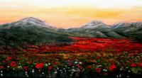 River Of Poppies - Acrylic On Canvas Paintings - By Judy Kirouac, Realism Painting Artist