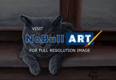 Wildlife - Carthusian Cat - Acrylic On Canvas