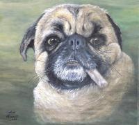 Its My Stick - Acrylic On Canvas Paintings - By Judy Kirouac, Portrait Painting Artist