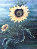 Sun Flower - Acrylic On Canvas Paintings - By Judy Kirouac, Realism Painting Artist