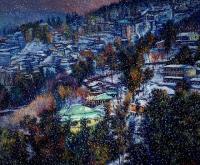 Night Scene - Add New Artwork Medium Paintings - By Abid Khan, Impressionism Painting Artist
