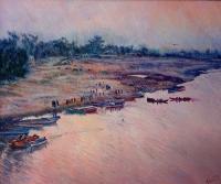 Landscape - Oil On Canvas Paintings - By Abid Khan, Impressionism Painting Artist