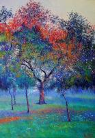 Spring - Oil On Canvas Paintings - By Abid Khan, Impressionism Painting Artist
