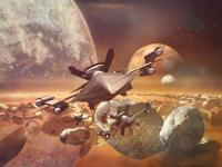 Science Fiction Fantasy - Leaving Angry Planet - 3D And 2D Composite