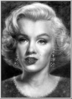 Early Marilyn - Graphite Drawings - By Wayne Kostopolus, Realism Drawing Artist