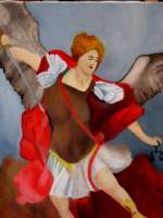 St Michael - Oil On Canvas Paintings - By Amateur Painter, Unknown Painting Artist