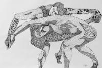 And They Danced - Ink On Paper Drawings - By Alistair Cooke, Black And White Drawing Artist