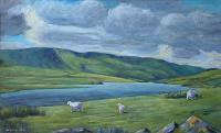 Llyn Egnant - Acrylic Paintings - By Ian Irving, Landscape Painting Artist