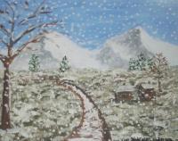Landscapesnow - Its Snowing - Acrylic On Canvas