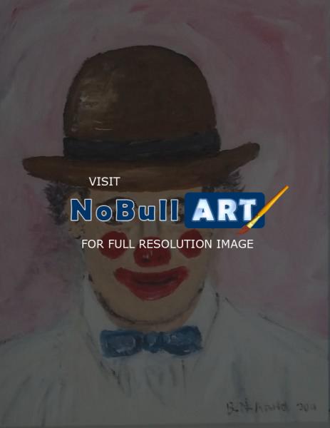 Characters Clowns - Clown Businessman - Acrylic On Canvas