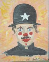 Keystone Clown - Acrylic On Canvas Paintings - By Bob Arnold, People Characters Painting Artist