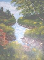 Plum Hollow - Acrylic On Canvas Paintings - By Bob Arnold, River Landscape Painting Artist