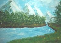 Up North - Acrylic On Canvas Paintings - By Bob Arnold, River Landscape Painting Artist