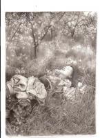 Handmaidens Meadow - Pencil Drawings - By Linda Mason, Classic Black And White Drawing Artist