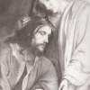 Christ Comforted By The Angel - Pencil Drawings - By Linda Mason, Classic Black And White Drawing Artist