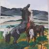 Fighting Horses - Watercolor Paintings - By Dawn Harper, Realism Painting Artist